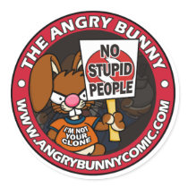 The Angry Bunny Round Sticker
