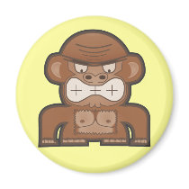 The Angry Donkey Monkey - Customizable Background Refrigerator Magnets