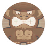 The Angry Donkey Monkey - Muted Round Stickers