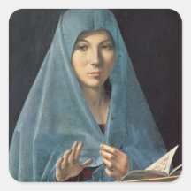 The Annunciation, 1474-75 (oil on panel) Square Stickers