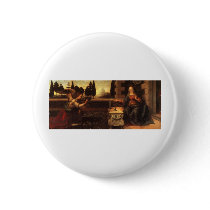 The Annunciation by Leonardo Da Vinci c. 1472-1475 Pinback Buttons