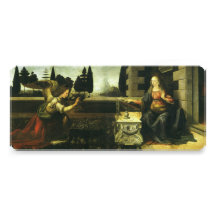 The Annunciation by Leonardo da Vinci Custom Invitations
