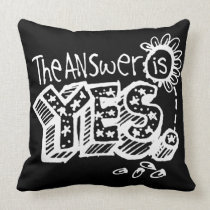 The Answer Is Yes/No Flip Dark pillows