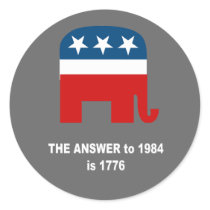 The answer to 1984 is 1776 stickers
