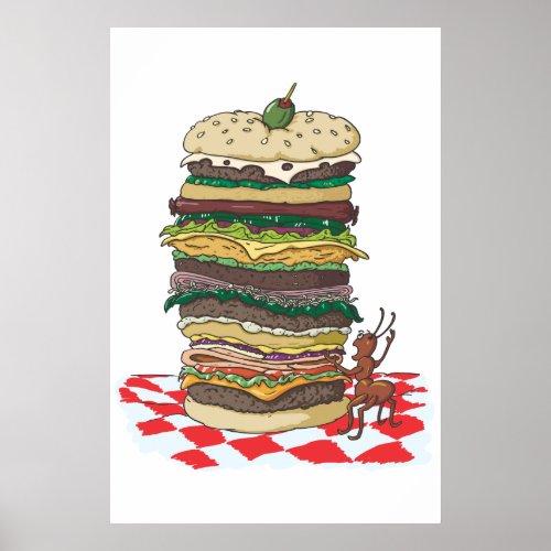 cute burger poster
