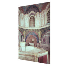 The apse with the baptismal font gallery wrap canvas