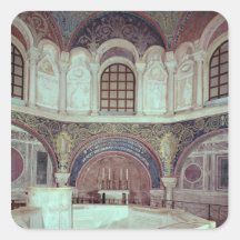 The apse with the baptismal font sticker