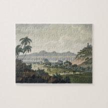 The aqueduct in Rio de Janeiro (colour engraving) Puzzle