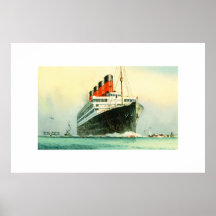 THE AQUITANIA CUNARD WHITE STAR LINE SHIP PRINT