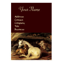 THE ARAB TENT WITH HORSES,OTHER ANIMALS BUSINESS CARDS
