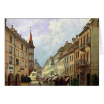 The Arcades, Grand Rue, Colmar, 1876 Greeting Card