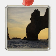The Arch (El Arco) at Dusk with a Tour Boat in Christmas Ornaments