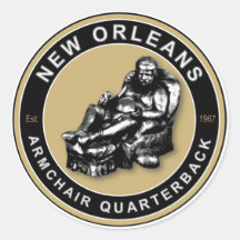 THE ARMCHAIR QB - New Orleans Round Stickers
