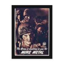 The Army Is Counting On You For More Metal Post Card
