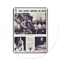 The Army Nurse In War Round Sticker