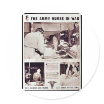 The Army Nurse In War Round Stickers