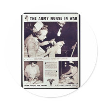The Army Nurse In War Round Sticker