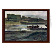 The Arno At Bellariva, By Fattori Giovanni Greeting Cards