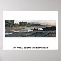 The Arno At Bellariva By Giovanni Fattori Posters
