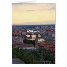 The Arno River and Ponte Vecchio in Florence, Card