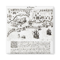 The Arrival of the Englishmen in Virginia Refrigerator Magnet