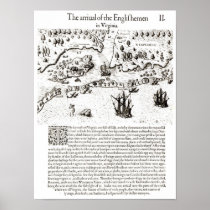The Arrival of the Englishmen in Virginia Print