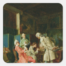 The Art Critics, 1878 Square Stickers