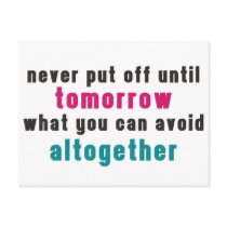 The Art of Procrastination postcards