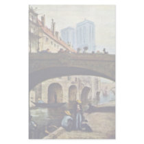 The Artist In Front Of Notre Dame By Daumier Honor Stationery Design