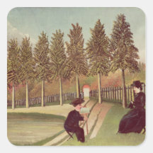 The Artist Painting his Wife, 1900-05 Square Stickers