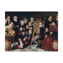 The Artist Painting, Surrounded by his Family Postcard