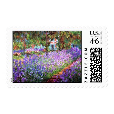 The Artist's Garden at Giverny, Claude Monet Stamp