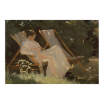 The artist's wife sitting in a garden chair posters