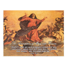 The Assumption of Mary into Heaven Postcards