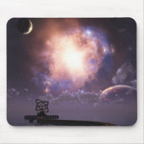 science fiction, astronomer, space, ocean, fantasy, desktop wallpaper, Mouse pad with custom graphic design