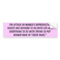 The attack on women's reproductive rights bumper stickers