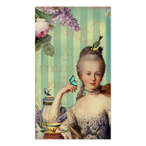 Thé au Petit Trianon on ivory with teapot Business Card Template (front side)