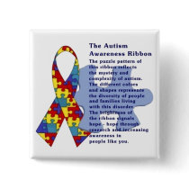 "The Autism Awareness Ribbon" buttons