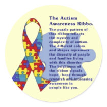 "The Autism Awareness Ribbon" Round Sticker