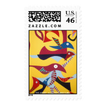 'THE AVIARY' PAINTING POSTAGE STAMP