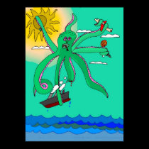 the awesome killer flying slightly injured octopus posters