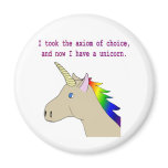 The axiom of choice makes unicorns! fridge magnets