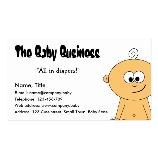 The Baby Business Business Card (front side)