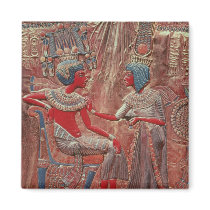 The back of the throne of Tutankhamun Magnets