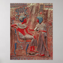 The back of the throne of Tutankhamun Print