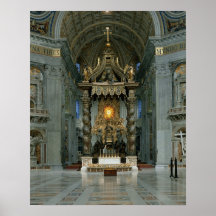 The Baldacchino, the high altar and the chair Poster