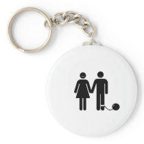 The "Ball and Chained" groom Keychains