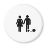 The "Ball and Chained" groom Refrigerator Magnets