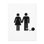 The "Ball and Chained" groom Post Card