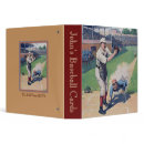 The Ball Game (1897) Binder - Wonderful vintage image of a baseball game with a runner sliding past a catcher. Personalize this binder for your baseball card collection.